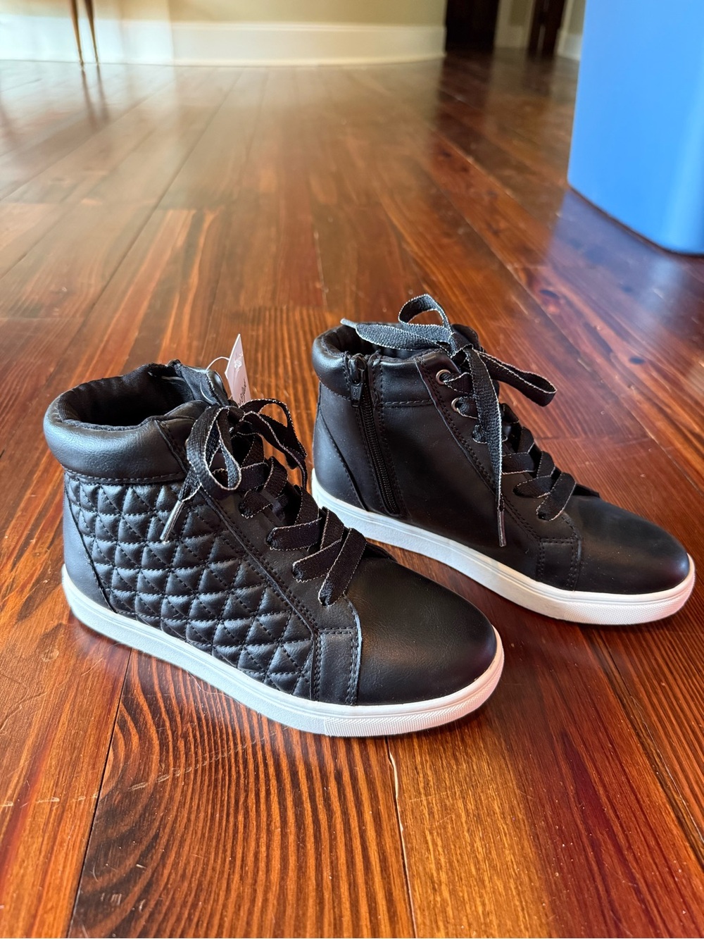 NWT Black Quilted High-Top Sneakers